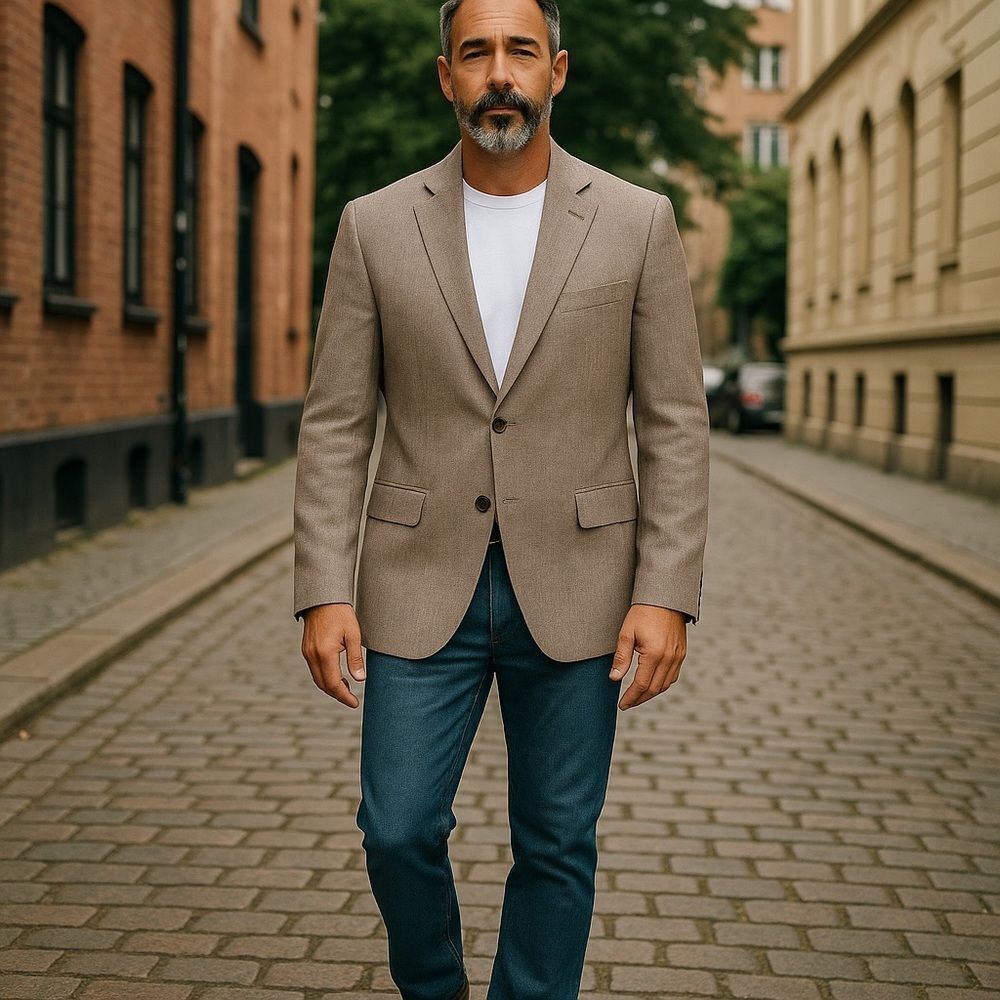 Stafford Tan Sport Coat Classic Elegance
